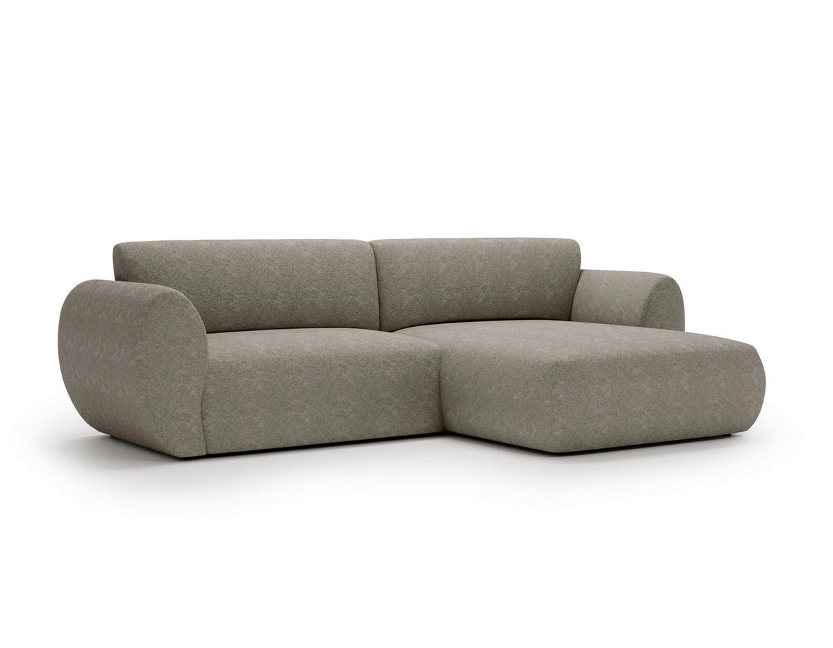 ECKSOFA Chenille Taupe  - Taupe/Schwarz, Design, Kunststoff/Textil (288/170cm) - Livetastic