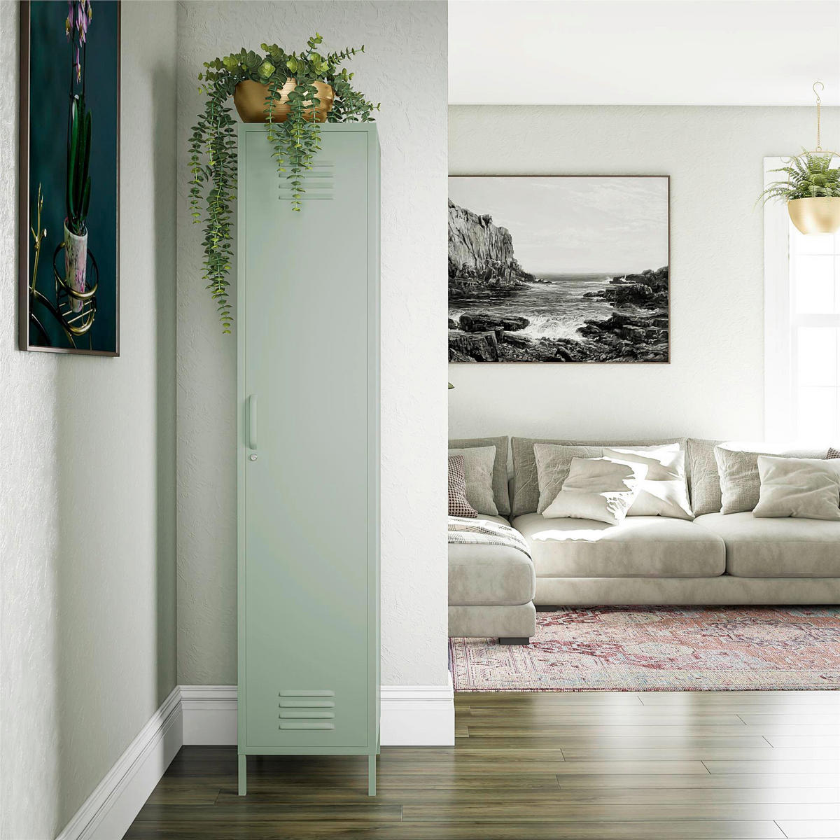 GARDEROBENSCHRANK Mission District  in 38/185/40 cm  - Grün, Design, Metall (38/185/40cm) - MID.YOU