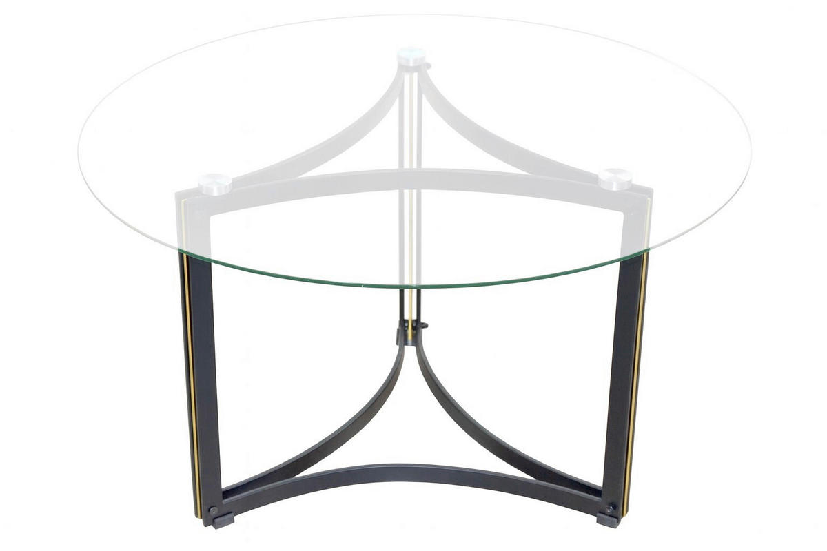 COUCHTISCH ESG, Klarglas 80/80/45 cm rund Schwarz  - Schwarz, Design, Glas/Metall (80/80/45cm) - MID.YOU