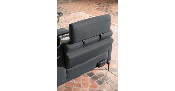 ECKSOFA in Flachgewebe, Struktur Grau  - Anthrazit/Grau, Design, Textil/Metall (254/230cm) - Ambiente