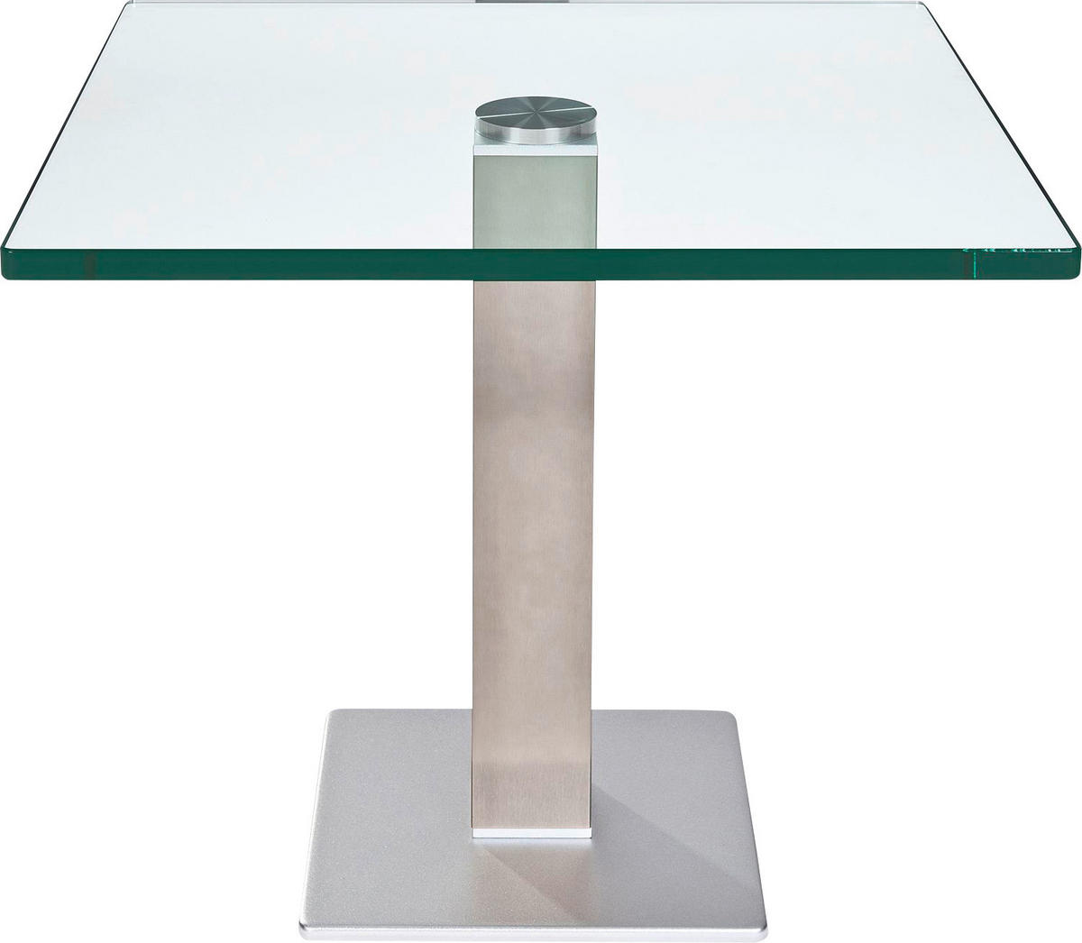 BEISTELLTISCH Metall, Glas 60/60/51 cm  - Nickelfarben, Basics, Glas/Metall (60/60/51cm)