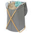 KOŠ NA PRÁDLO, hnědá, šedá - šedá/hnědá, Basics, dřevo/textil (40/68/46cm) KOŠ NA PRÁDLO, hnědá, šedá - šedá/hnědá, Basics, dřevo/textil (40/68/46cm)