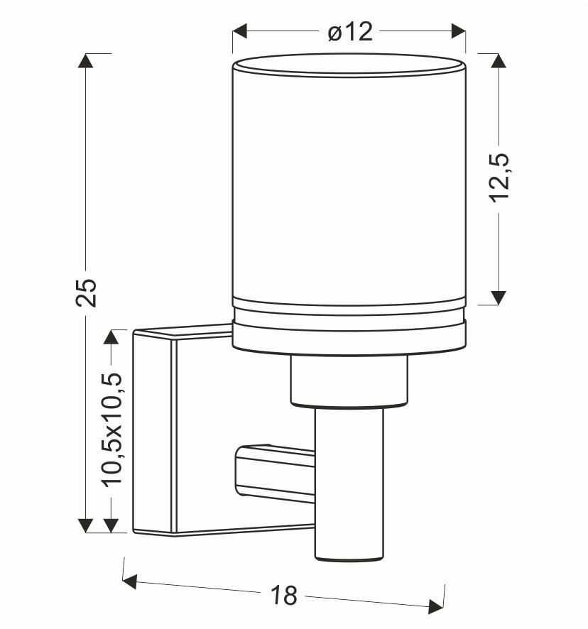 LED-AUßENLEUCHTE Saponia 18/12/25 cm   - Schwarz, KONVENTIONELL, Metall (18/12/25cm)