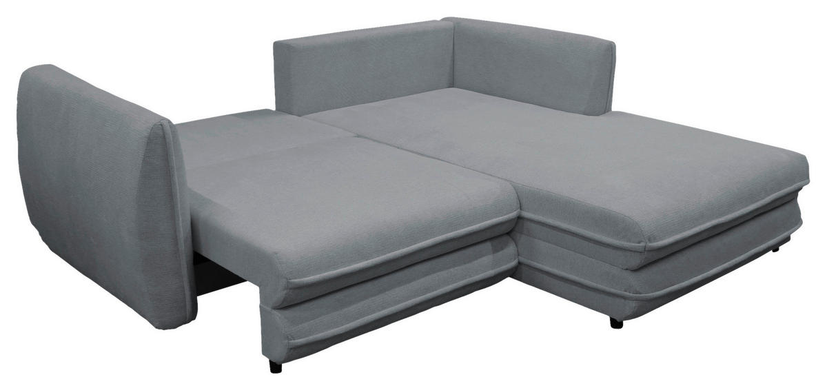ECKSOFA Grau Struktur  - Schwarz/Grau, Design, Kunststoff/Textil (240/201cm) - MID.YOU
