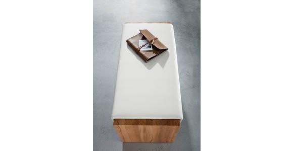 GARDEROBENBANK  in 88/44/42 cm  - Buchefarben/Weiß, MODERN, Leder/Holz (88/44/42cm) - Linea Natura