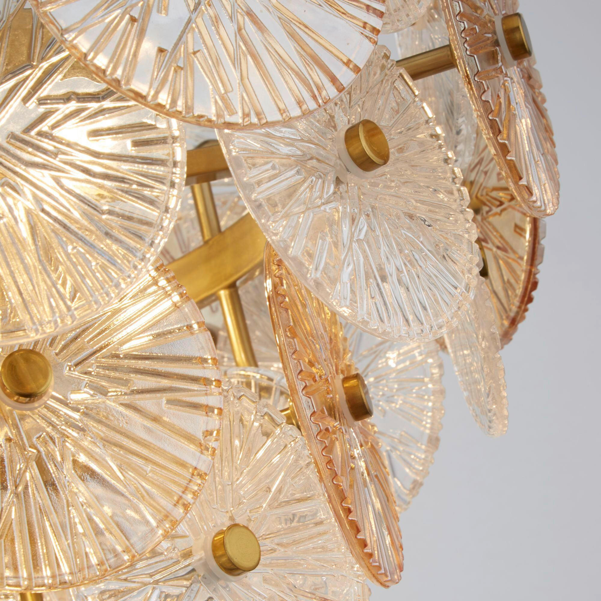 HÄNGELEUCHTE 45/120 cm  - Bernsteinfarben, Design, Glas/Metall (45/120cm)