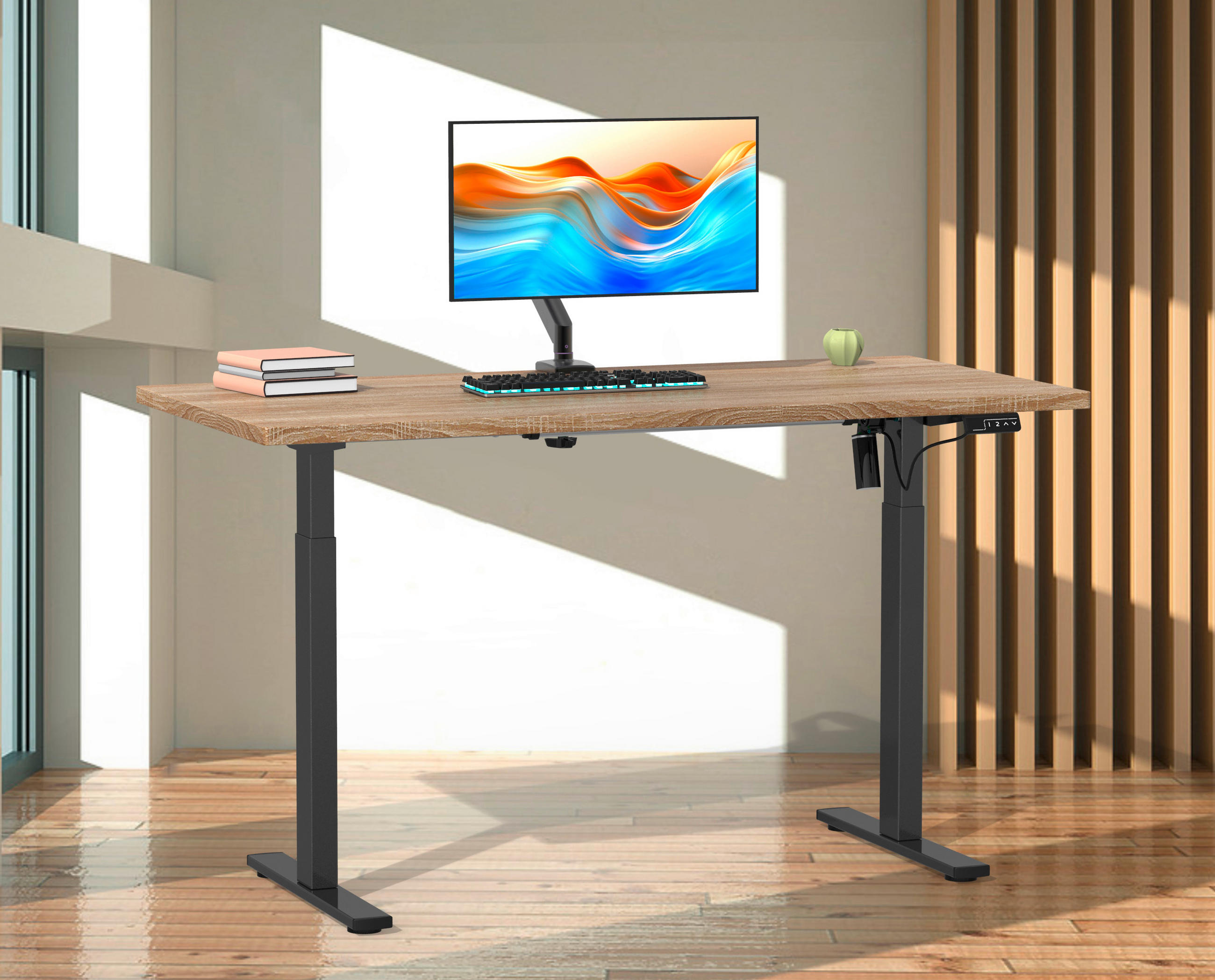 SCHREIBTISCH  in Anthrazit, Schwarz  - Anthrazit/Silberfarben, Design, Holzwerkstoff/Metall (140/71/80cm) - MID.YOU