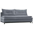 SCHLAFSOFA in Flachgewebe Graublau  - Graublau/Schwarz, MODERN, Textil/Metall (208/73/92/102cm) - Novel