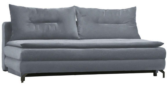 SCHLAFSOFA in Flachgewebe Graublau - Graublau/Schwarz, MODERN, Textil/Metall (208/73/92/102cm) - Novel