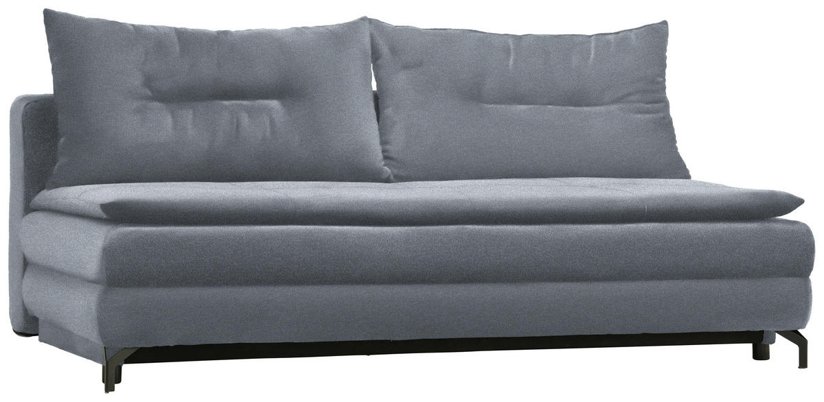 KANAPÉÁGY LILA - fekete/szürkéskék, Modern, textil/fém (208/73/92/102cm) - Novel