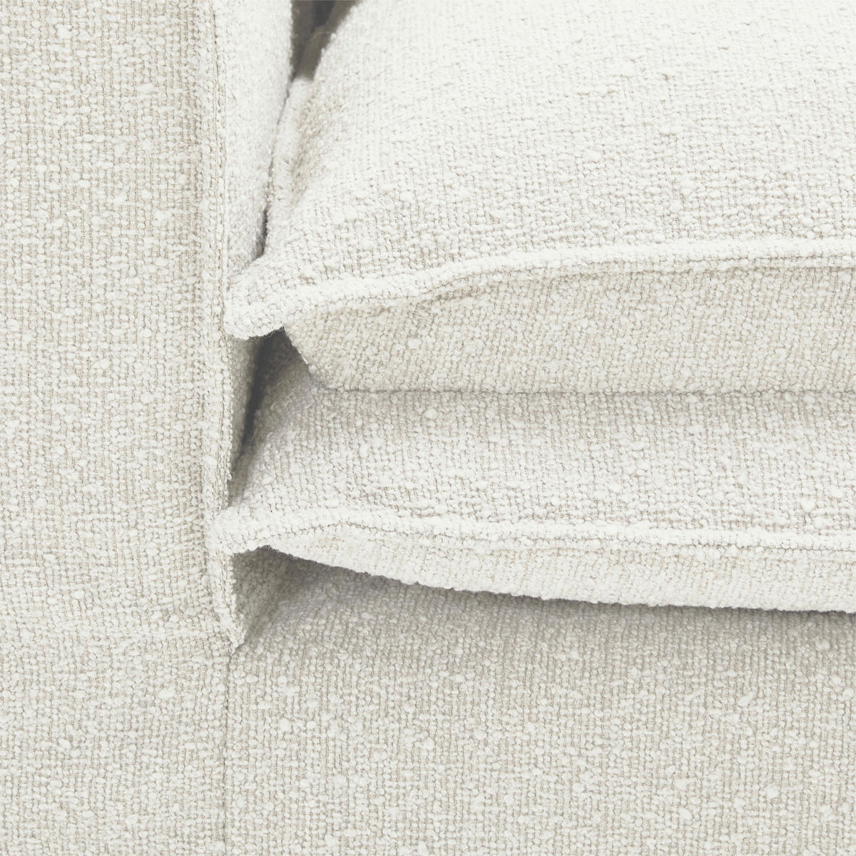 HUSSEN-3-SITZER-SOFA in Bouclé Weiss  - Weiss/Schwarz, Trend, Kunststoff/Textil (227/92/105cm) - Livetastic