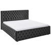 POLSTERBETT gepolstertes Kopfteil Grau 180/200 cm  - Schwarz/Grau, KONVENTIONELL, Kunststoff/Textil (180/200cm) - Carryhome