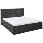 POLSTERBETT gepolstertes Kopfteil Grau 180/200 cm  - Schwarz/Grau, KONVENTIONELL, Kunststoff/Textil (180/200cm) - Carryhome