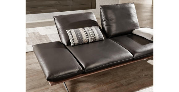2,5-SITZER in Echtleder Schwarz - Schwarz/Nickelfarben, Design, Leder (236/73/93cm) - Dieter Knoll