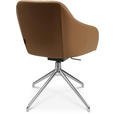ARMLEHNSTUHL  in Aluminium Echtleder pigmentiert  - Cognac/Alufarben, Design, Leder/Metall (58/81,5-84,5/60cm) - Johann Jakob