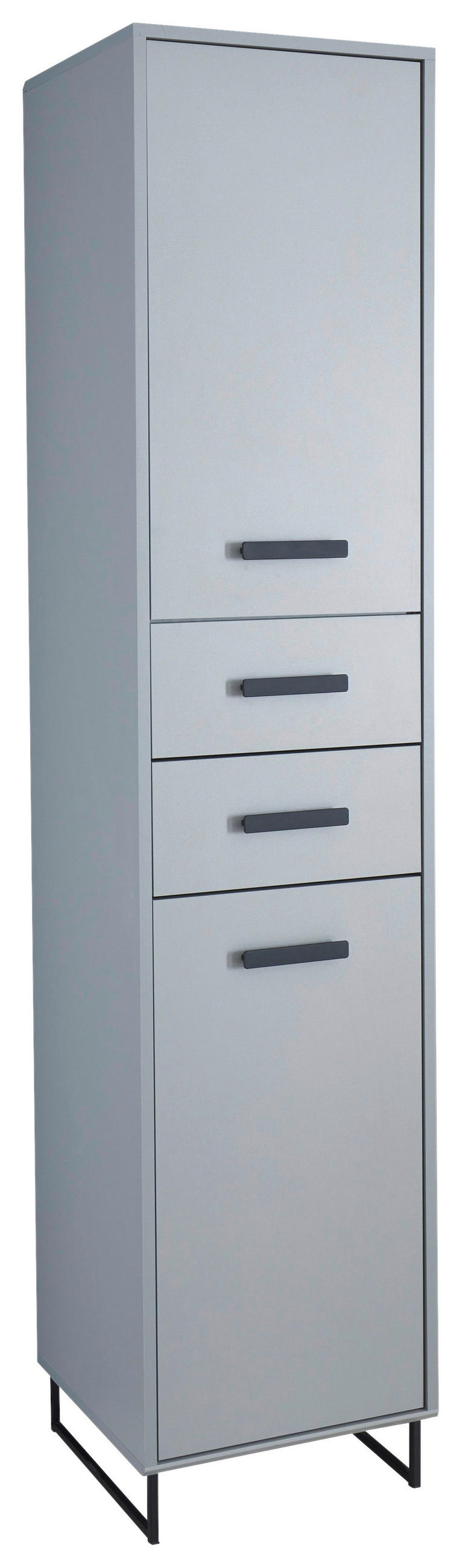 HOCHSCHRANK 41/185/38 cm  - Schwarz/Grau, Natur, Holzwerkstoff/Kunststoff (41/185/38cm) - home24