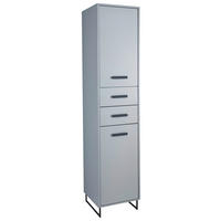 HOCHSCHRANK 41/185/38 cm  - Schwarz/Grau, Natur, Holzwerkstoff/Kunststoff (41/185/38cm) - home24