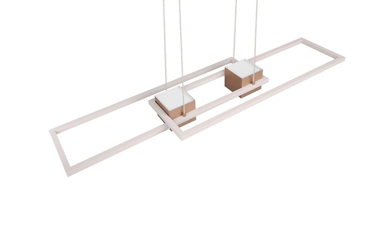 LED-PENDELLEUCHTE 100/28/150 cm    - Grau/Cappuccino, Design, Metall (100/28/150cm) - Trio Leuchten