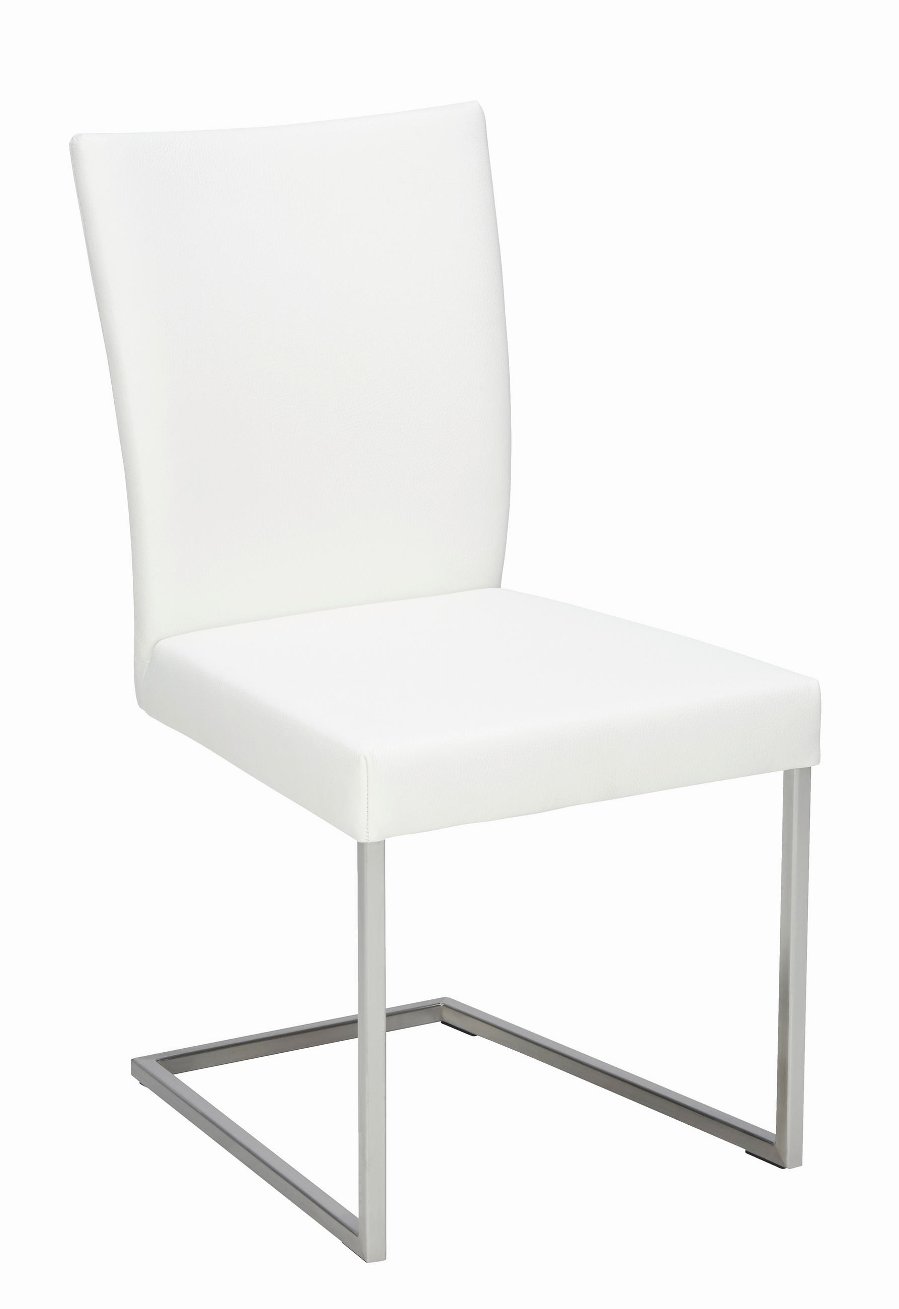 SCHWINGSTUHL  in Edelstahl Echtleder pigmentiert  - Edelstahlfarben/Weiß, Design, Leder/Metall (48/90,5/63cm) - Bert Plantagie