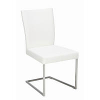 SCHWINGSTUHL  in Edelstahl Echtleder pigmentiert  - Edelstahlfarben/Weiß, Design, Leder/Metall (48/90,5/63cm) - Bert Plantagie