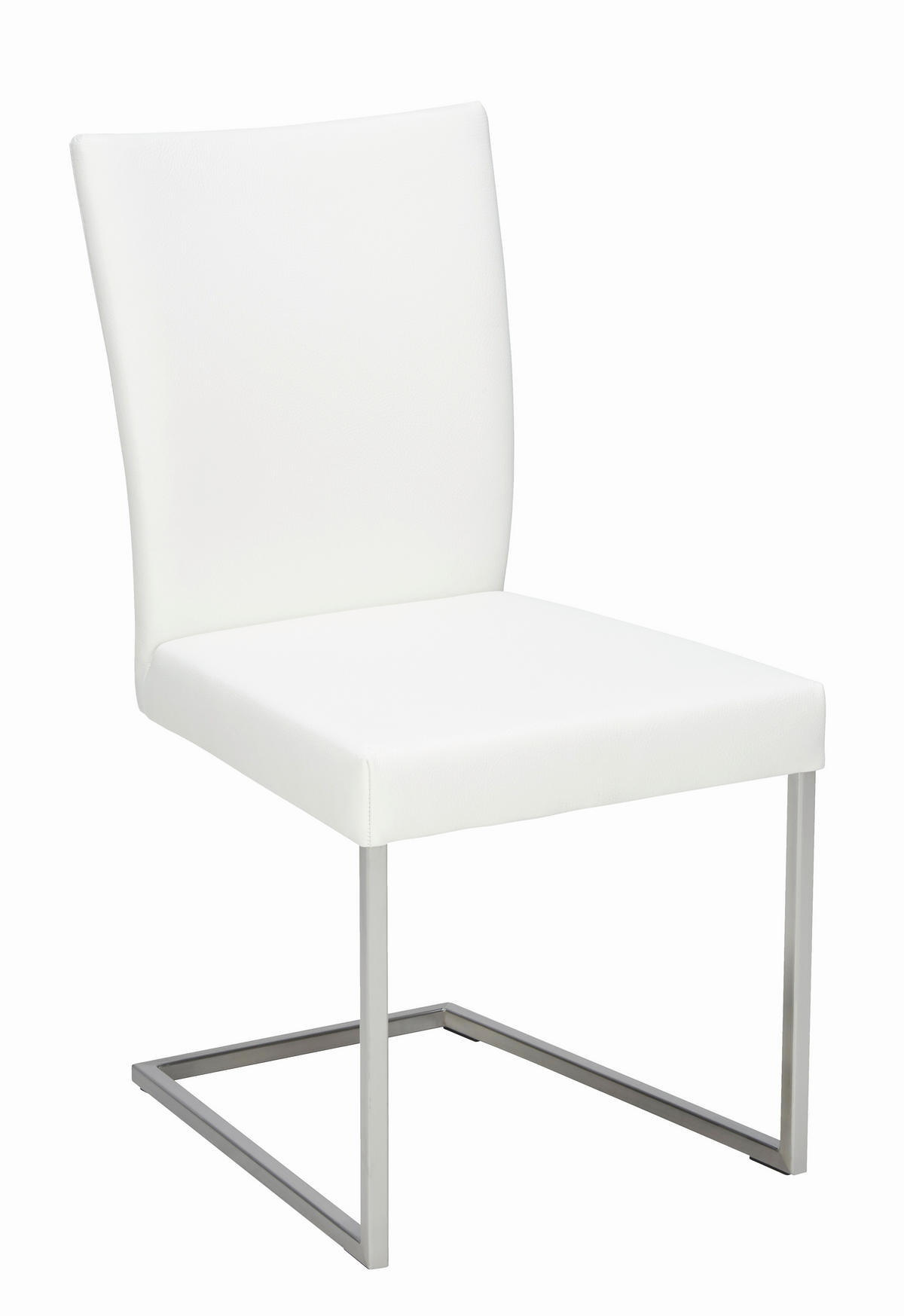 SCHWINGSTUHL  in Edelstahl Echtleder pigmentiert  - Edelstahlfarben/Weiß, Design, Leder/Metall (48/90,5/63cm) - Bert Plantagie