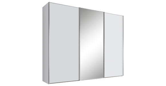 SCHWEBETÜRENSCHRANK in Weiß - Alufarben/Weiß, Design, Glas/Holzwerkstoff (298/240/68cm) - Moderano