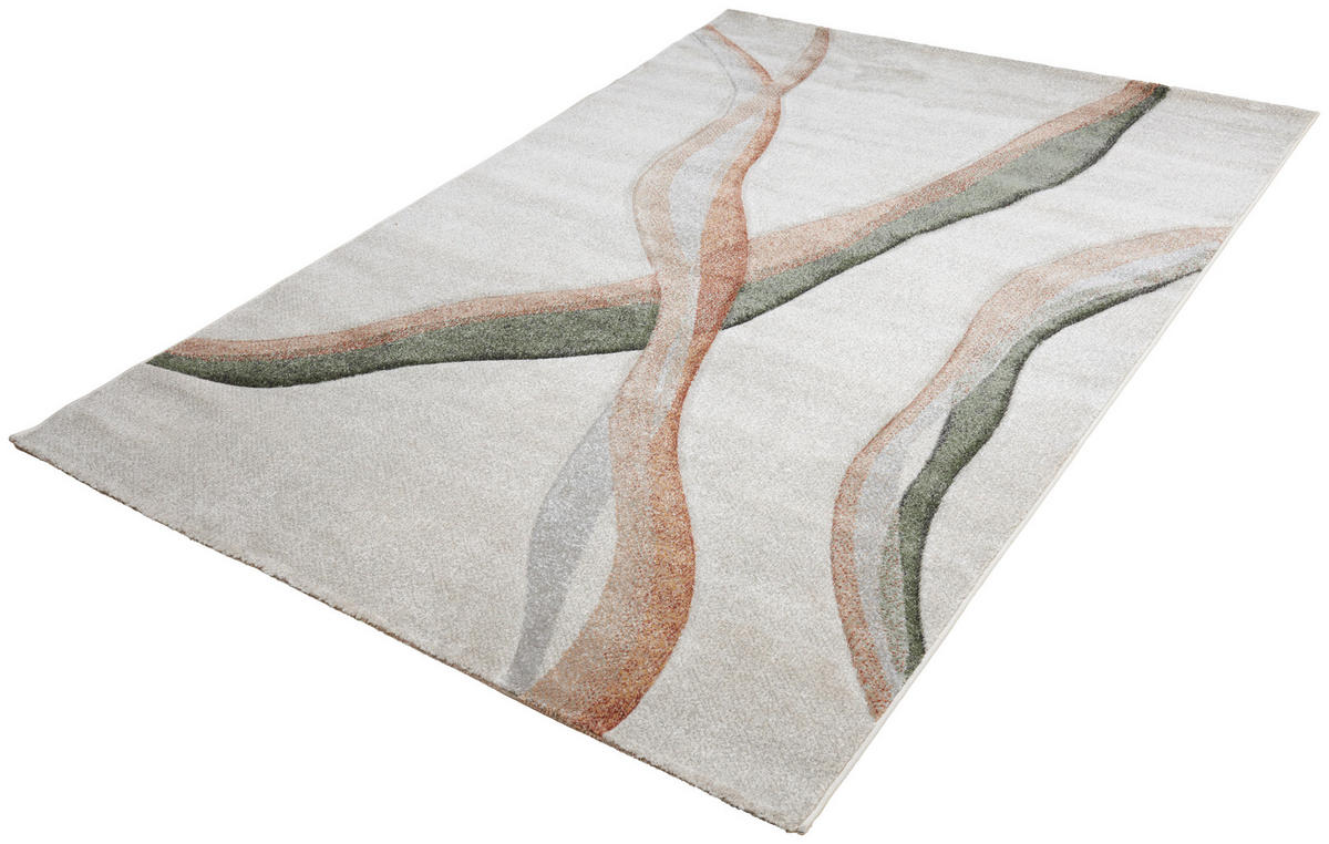 VÄVD MATTA 160/230 cm  - beige/grön, Design, textil (160/230cm) - Novel