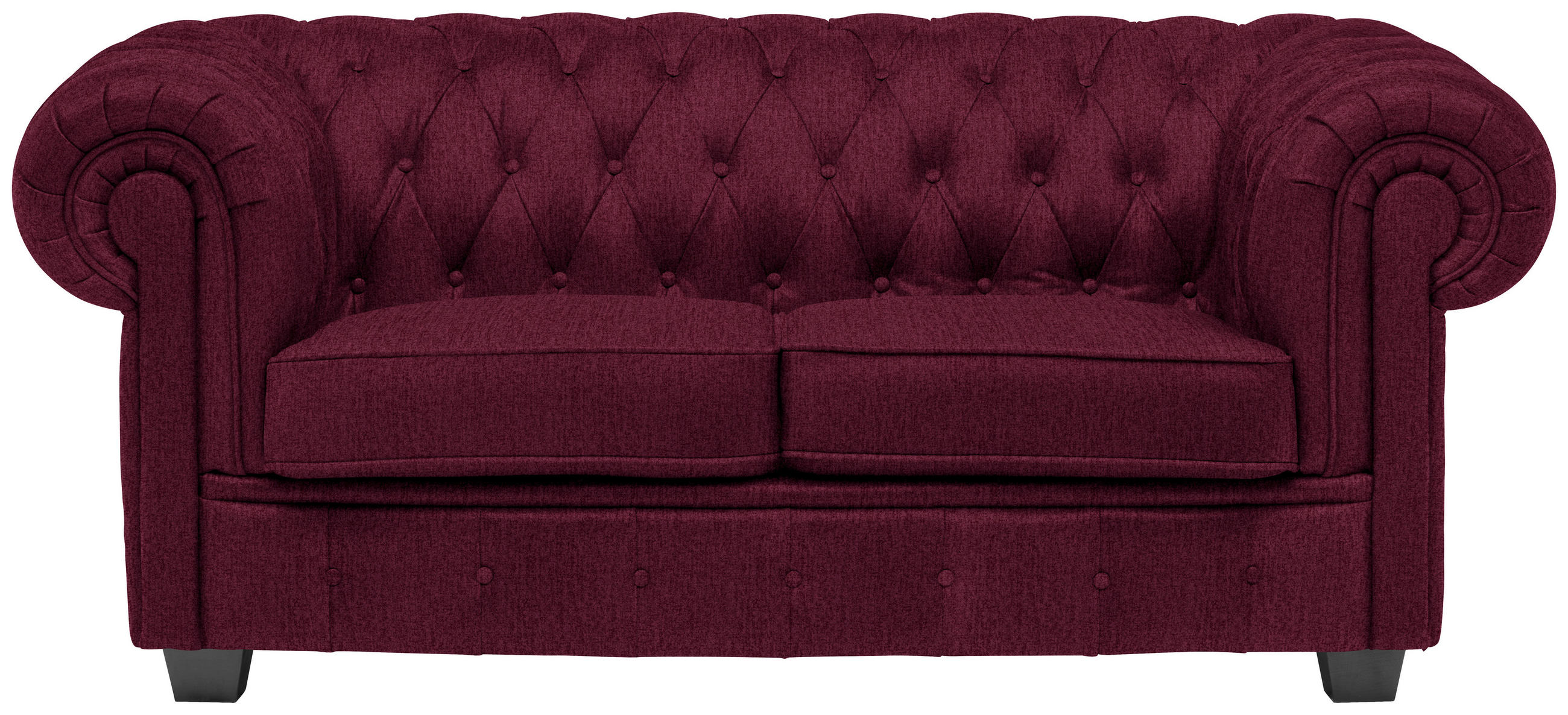 CHESTERFIELD-SOFA in Webstoff Bordeaux  - Wengefarben/Bordeaux, LIFESTYLE, Holz/Textil (180/76,5/96cm) - Landscape