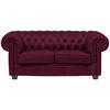 CHESTERFIELD ZOFA,  bordo tekstil  - barve wenge/bordo, Trendi, tekstil/les (180/76,5/96cm) - Landscape
