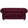 CHESTERFIELD-SOFA Webstoff Bordeaux  - Wengefarben/Bordeaux, LIFESTYLE, Holz/Textil (180/76,5/96cm) - Landscape
