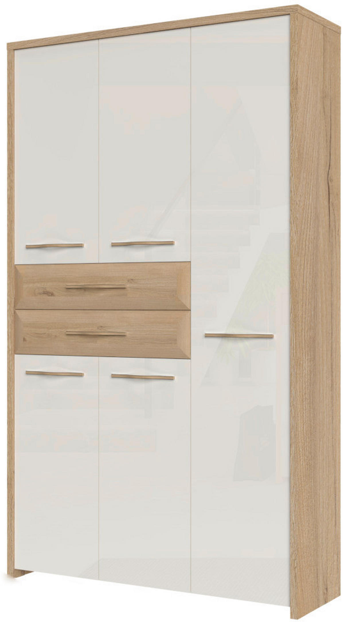 GARDEROBNA OMARA bela - bela, Konvencionalno, leseni material (114/192/36cm) - Novel