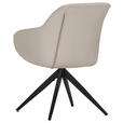 ARMLEHNSTUHL  Typenauswahl, Sitzfläche 360° drehbar, automatische Rückholfunktion  Echtleder  - Beige/Schwarz, Design, Leder/Metall (60/83/65cm) - Landscape