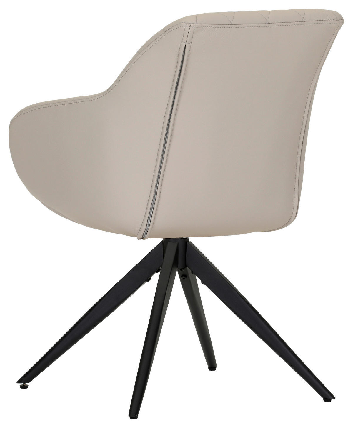 ARMLEHNSTUHL  Typenauswahl, Sitzfläche 360° drehbar, automatische Rückholfunktion  Echtleder  - Beige/Schwarz, Design, Leder/Metall (60/83/65cm) - Landscape
