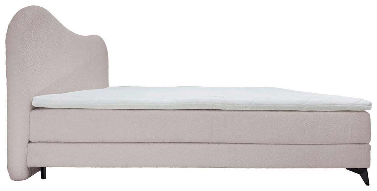 POLSTERBETT 140/200 cm  in Sandfarben  - Sandfarben/Schwarz, MODERN, Textil/Metall (140/200cm) - Livetastic