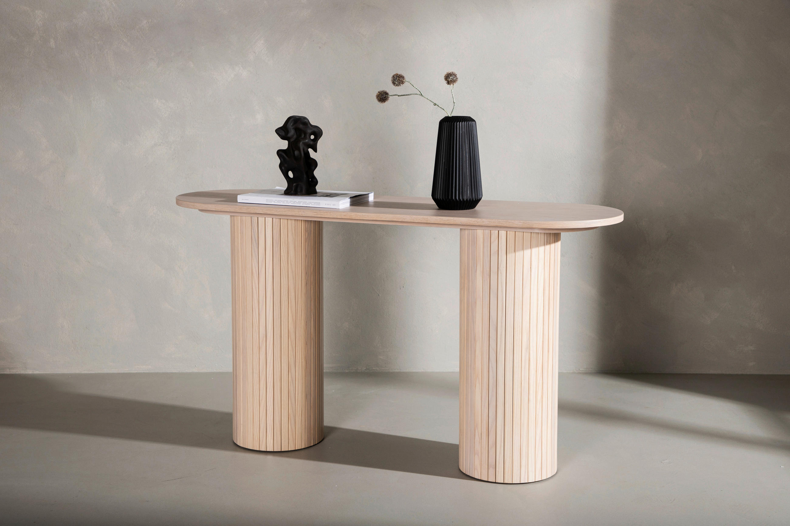 KONSOLE Weiß, Beige  - Beige/Weiß, Design, Holzwerkstoff (130/40/72cm) - Livetastic