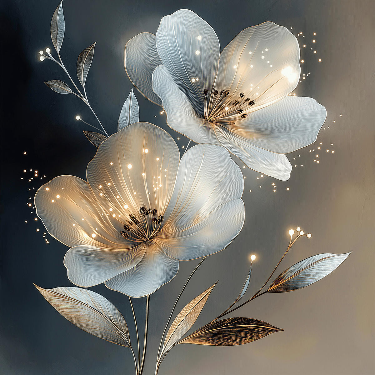 GLASBILD Blumen  - Naturfarben, Basics, Glas (20/40/1,4cm) - Euroart