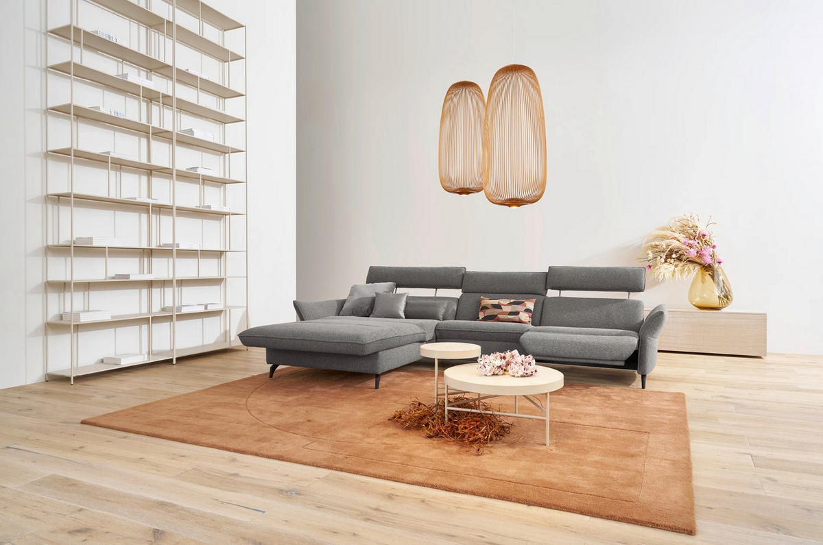 SEDEŽNA GARNITURA, siva  - siva, Design, tekstil (314/200/106cm)