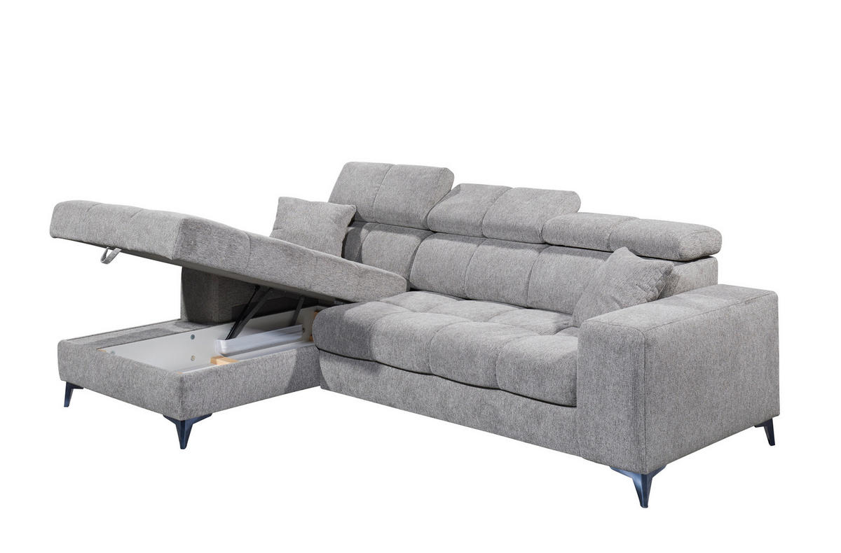 ECKSOFA in Chenille Taupe  - Taupe/Schwarz, Konventionell, Kunststoff/Textil (172/268cm) - MID.YOU