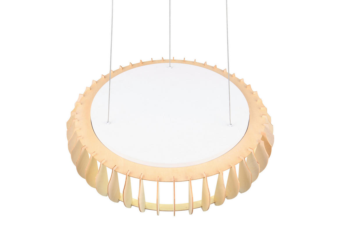LED-PENDELLEUCHTE 60/150 cm    - Weiss/Naturfarben, Natur, Holz/Kunststoff (60/150cm)