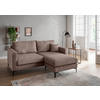 ECKSOFA in Cord Graubraun  - Graubraun/Schwarz, Basics, Textil/Metall (204/153cm) - Livetastic