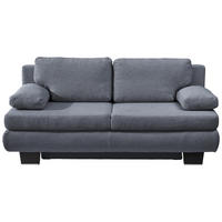 SCHLAFSOFA  mit Fußauswahl, Stoffauswahl, Schlafen auf Sitzhöhe, Rücken echt Blau, Grau  - Wengefarben/Blau, Design, Holz/Textil (203/94/100cm) - Novel