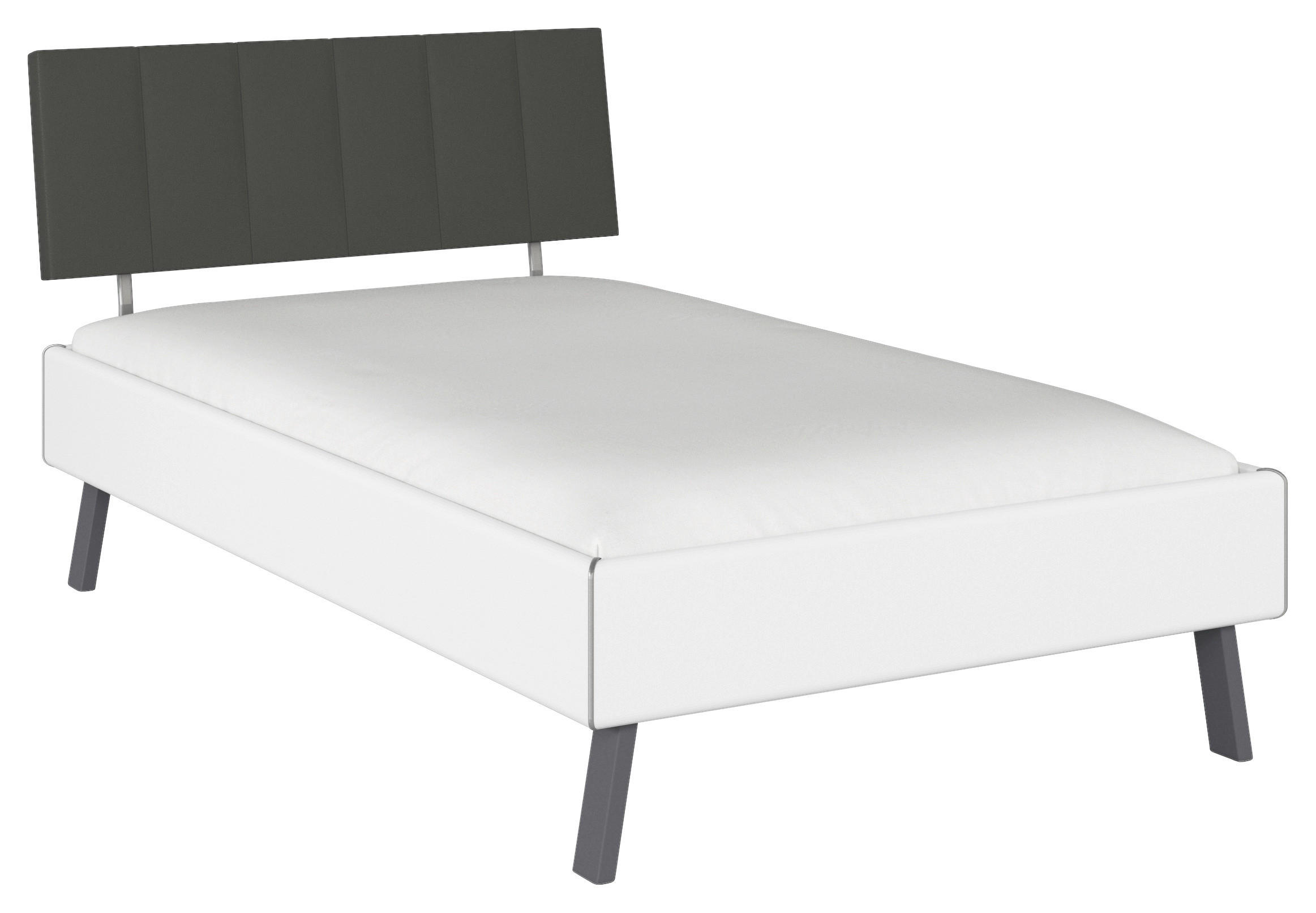 BETT 120/200 cm  in Weiß  - Weiß/Grau, Design, Textil/Metall (120/200cm) - Carryhome