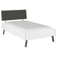 BETT 120/200 cm  in Weiß  - Weiß/Grau, Design, Holzwerkstoff/Textil (120/200cm) - Carryhome