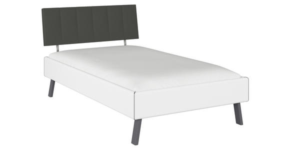BETT 120/200 cm  in Weiß  - Weiß/Grau, Design, Holzwerkstoff/Textil (120/200cm) - Carryhome
