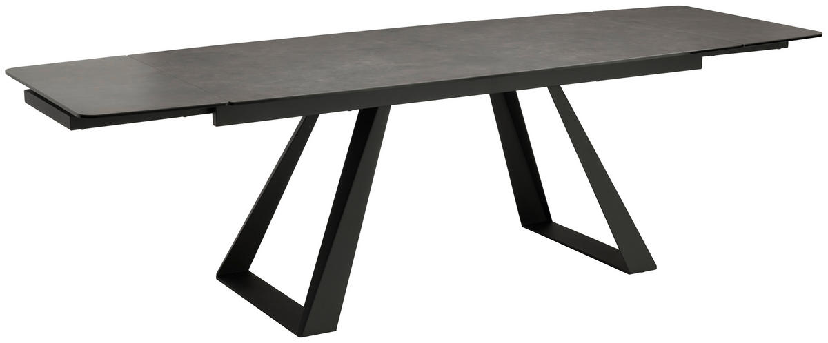 ESSTISCH in Metall, Glas, Keramik 180/90/76 cm  - Schwarz/Grau, MODERN, Glas/Keramik (180/90/76cm) - Livetastic