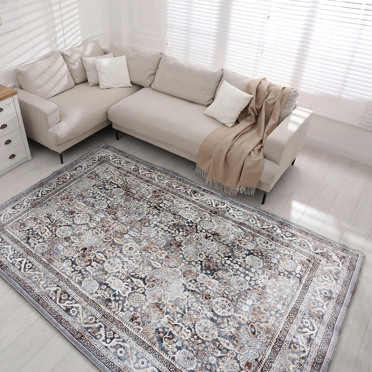 FLACHWEBETEPPICH 160/230 cm Piper Grau rechteckig  - Grau, Basics, Textil (160/230cm) - Astra