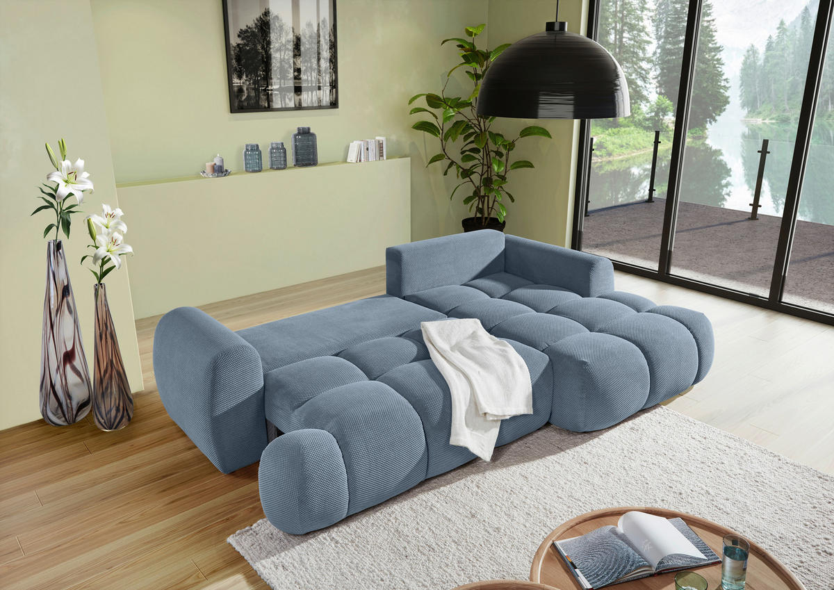 HÖRNSOFFA i flatväv blå  - blå/svart, Klassisk, textil/plast (274/174cm) - MID.YOU
