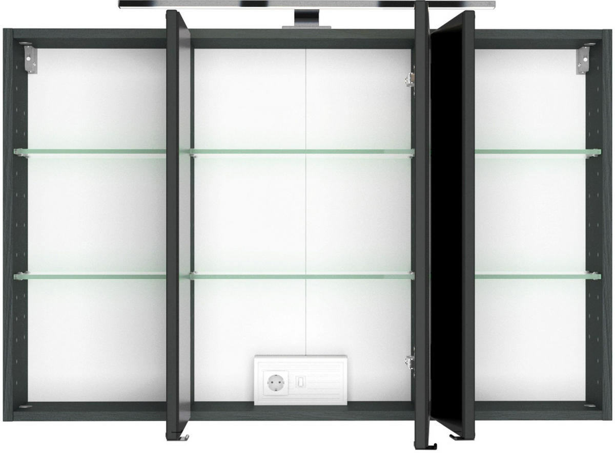 SPIEGELSCHRANK 100/66/20 cm  - Chromfarben/Grau, Design, Glas/Holzwerkstoff (100/66/20cm) - Held