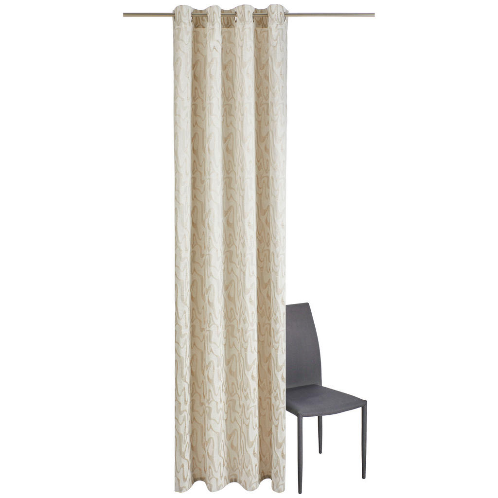 Thumbnail - Dieter Knoll Ösenschal Onda, Beige, Textil, Wellen, 140x245 cm, Wohntextilien, Gardinen & Vorhänge, Verdunkelungsvorhäng...