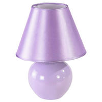 STOLNÍ LAMPA, 18/23 cm  - šeříková, Konvenční, textil/keramika (18/23cm) - Ondega